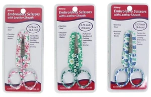 10% Off Allary - Embroidery Scissors with Leather Sheath - Bluebells - far right - Picture 1 of 1