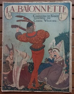 1917 DAS BAJONETT LIEDER FRANKREICH ILLUSTRIERT GERDA WECENER KRIEG - Bild 1 von 4