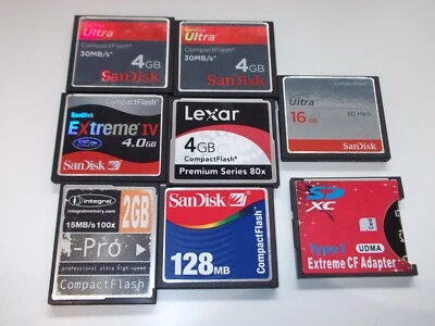 7x SANDISK ULTRA 16GB 4GB... TARJETA DE MEMORIA FLASH COMPACTA Y adaptador - Lote de trabajo - Imagen 1 de 2