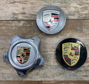 3 Porsche Hub Wheel Caps Different Models Plastic OEM - Picture 1 of 7