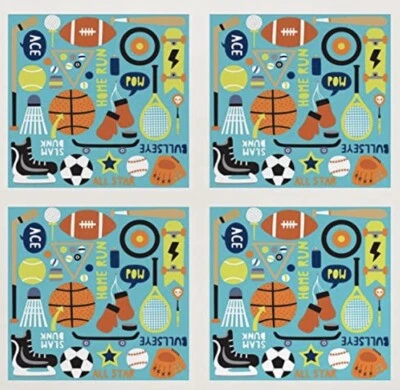 Настенные палочки! Junior Varsity Sports Blox стены искусства декор этикетка наклейки 4 13 x 13 новый - Изображение 1 из 4