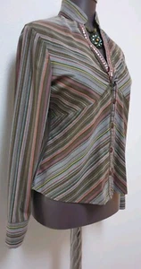 MANGO TREE 🌳 Stretchbluse 🌳Damen Gr.40 COTTONGEM./STRETCH Grüntöne/Rosa NWT - Picture 1 of 11