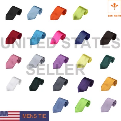 Corbatas de trabajo de microfibra maciza multicolor regalo de vacaciones por Dan Smith DA03 Foto 1 de 2