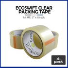 6 Rolls "EcoSwift" Brand Packing Tape Box Packaging 1.6mil 2" x 55 yard (165 ft)