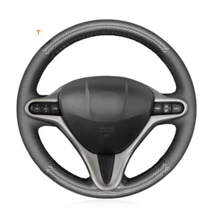 Custom Carbon Leather Car Steering Wheel Cover for Honda Fit City Jazz Insight - Foto 1 di 11
