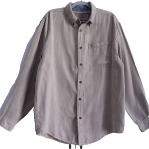 Rugged Earth Outfitters Mens Long Sleeve Button Down Shirt Sz M Suede Like Feel - Picture 1 of 12