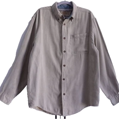 Rugged Earth Outfitters Mens Long Sleeve Button Down Shirt Sz M Suede Like Feel - Image 1 of 4