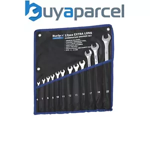 More details for bluespot tools 04124 extra long combination spanner set, 12 piece b/s04124