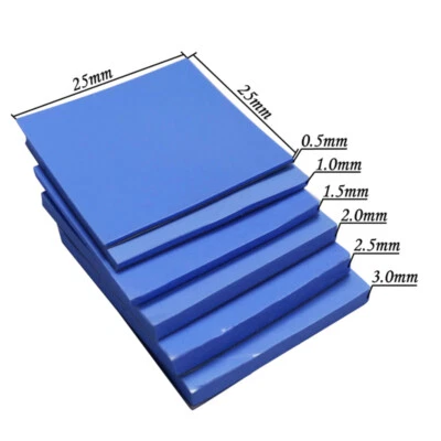 10 piezas 0,5-3 mm almohadilla conductora térmica GPU CPU LED disipador térmico refrigeración hoja de silicona Foto 1 de 4