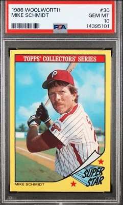 1986 Topps Woolworth — Mike Schmidt — 💎 MINT PSA 10 — pop 58 — NEW (Nov 2024) - Image 1 of 3
