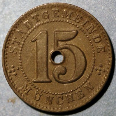 German States 15 Pfennig 1918 Munchen - Image 1 of 2