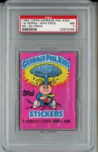 1985 Topps OS1 Garbage Pail Kids 1st Series 1 OS1 Wax Pack WITHOUT 25c gpk PSA 7 - Picture 1 of 2
