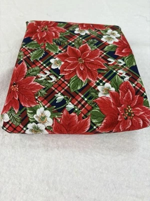 Northcott рождественские традиции красный темно-пуансеттии на клетку 2 ярда #2548 - Изображение 1 из 4