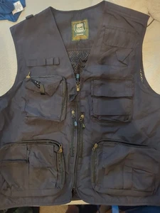 Outdoor Schießweste Herren Large Schwarz Mesh Full Zip Ärmellos Jagd Angeln - Bild 1 von 1