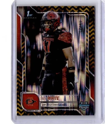 2025 Bowman University Chrome #25 Trey White Black & Gold Stealth Refractor #/25 - Image 1 of 2