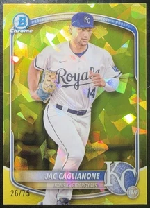 2025 Bowman Sapphire Jac Caglianone Yellow /75 #BCP-103 Royals - Picture 1 of 2