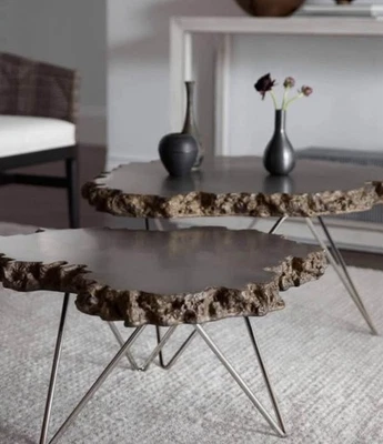 Juego de 2 mesas de centro San Francisco Palecek Nesting Lava Foto 1 de 4