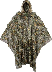 Outdoor Camouflage Ghillie Poncho 3D Blätter Jagd Cape Umhang...  - Bild 1 von 8