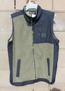 Under Armour Sherpa Chaleco Hombre Grande XL Verde Negro Otoño Invierno Suelto OFERTA Nuevo - Imagen 1 de 6