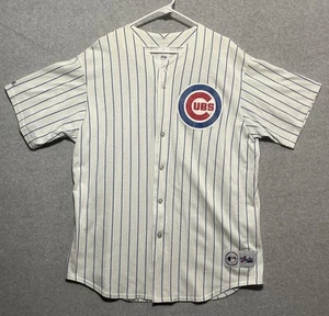 Vintage Majestic Mens 2XL Chicago Cubs Pin Stripe Jersey Made In USA - Picture 1 of 10