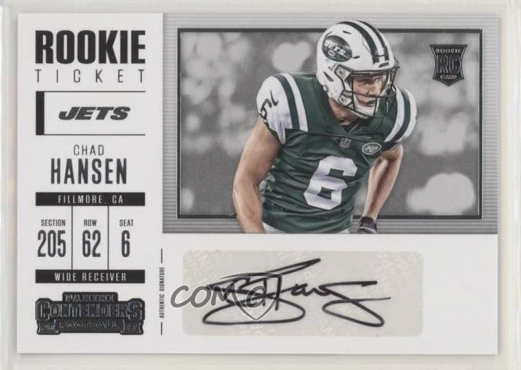 2017 Panini Contenders Ticket/Rookie Ticket Variation Chad Hansen Rookie Auto RC - Image 1 of 2