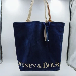 Dooney & Bourke Canvas Large Reusable Navy Fashionable Shopping Tote Bag Tags - Picture 1 of 10