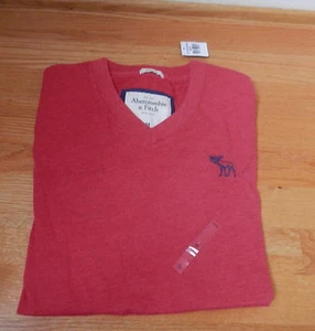 NWT Abercrombie & Fitch Mens Beckhorn Trail Tee Red Medium by Hollister - Picture 1 of 1