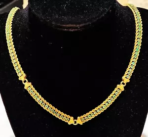7,86 Karat 131 Smaragd 14K Gold 7 mm Kette 19,5 Zoll Tennis Halskette geschätzt $ 6200 US - Bild 1 von 24