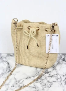 & Other Stories Wicker Raffia Straw & Chain Strap Shoulder Bag Holiday - Picture 1 of 7