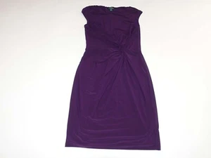 Lauren Ralph Lauren Women's Cinched Sleeveless Sheath Dress Size 10 Dark Purple  - Picture 1 of 7