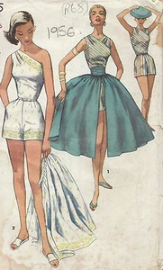 1956 Vintage Sewing Pattern B34 SKIRT CUMMERBUND PLAYSUIT (RR68) - Picture 1 of 3