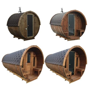 Fasssauna Sauna Gartensauna Saunafass Outdoor Außensauna Ofen Holz Thermoholz - Bild 1 von 40