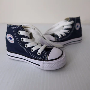 Converse All Star Kids Sneakers SZ EUR 20 High Tops Navy Lace Up Baby Shoes - Picture 1 of 6