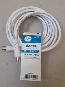 hama Antennen Kabel 5m 205030 Koax-Stecker Koax- Kupplung SAT Kabel - Bild 1 von 3