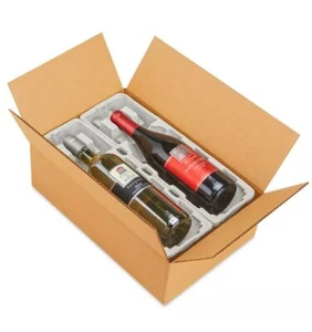 Wine Shipping Box for 2 Bottles Biodegradable Recycled Protective Tray - Picture 1 of 2
