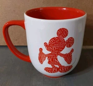 Disney Parks Red Mickey Silhoutte Coffee Cup Tea Mug Large 4x5 - Picture 1 of 6