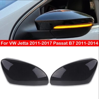 Gloss Black Rearview Mirror Cover Caps For VW Beetle Jetta Passat B7 CC Scirocco — 第 1/4 张图片