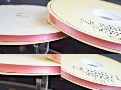 Vintage WFR Fabric Ribbon Satin Pink 100 Yard Roll 3/8 Wide Pattern 6550 - Image 1 of 4