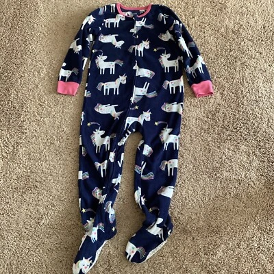 Pijama feminino tamanho 5T ABSORBA de lã com pés de unicórnio - Imagem 1 de 2