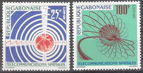 Gabon 1963 Space Telecommunications Issue MNH (SC# 167-168) Cover