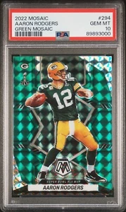 Aaron Rodgers 2022 Panini Mosaic Green Football Card #294 Graded PSA 10 - Picture 1 of 2