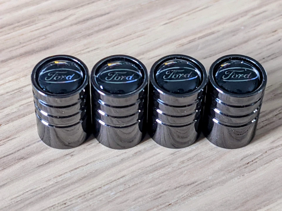 Tapas de vástago de válvula de rueda de neumático Ford Gunmetal (x4) Foto 1 de 1