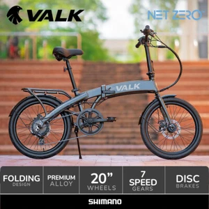 VALK Electric Folding Bike, 20" inch Foldable Dark Grey ebike Shimano Fold Up - Picture 1 of 12