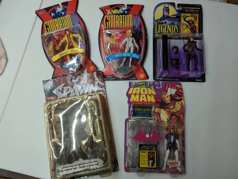 ALL WOMEN 1990s Lot 5 Action Figure Spawn X-Men Marvel Iron man Batman IMPERF Cover