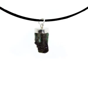 Smaragd mit 925er Silberkappe | Grün | Kette | naturprodukt | unikat | natürlich - Bild 1 von 1