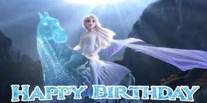 Frozen 2 Happy Birthday Banner Vinyl poster Party 3x6 Ft - Picture 1 of 1
