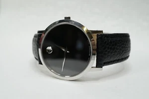Movado Museum Classic Watch Black Leather Women’s Quartz 25mm - Picture 1 of 9