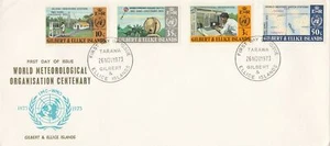 Gilbert & Ellice Scott 218-21 FDC - Intl. Meteorological Cooperation, 100th - Picture 1 of 1
