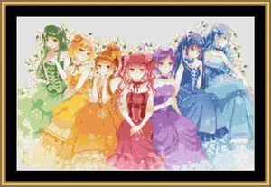 Rainbow Girls Cross Stitch Kit - Picture 1 of 2