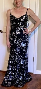 Jonathan Kayne Prom Evening Pageant Gown Dress Black Blue Sequins Size 6 NWT! - Picture 1 of 10